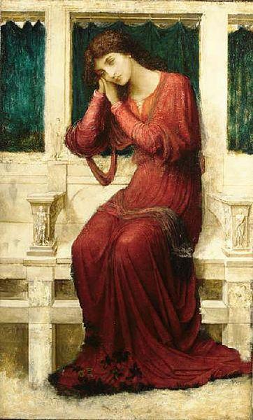 John Melhuish Strudwick When Sorrow comes to Summerday Roses bloom in Vain France oil painting art